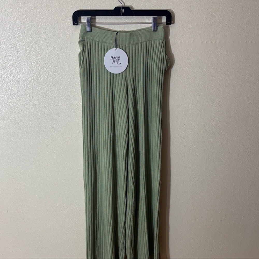 Princess Polly Sage Pleated Maxi Pants